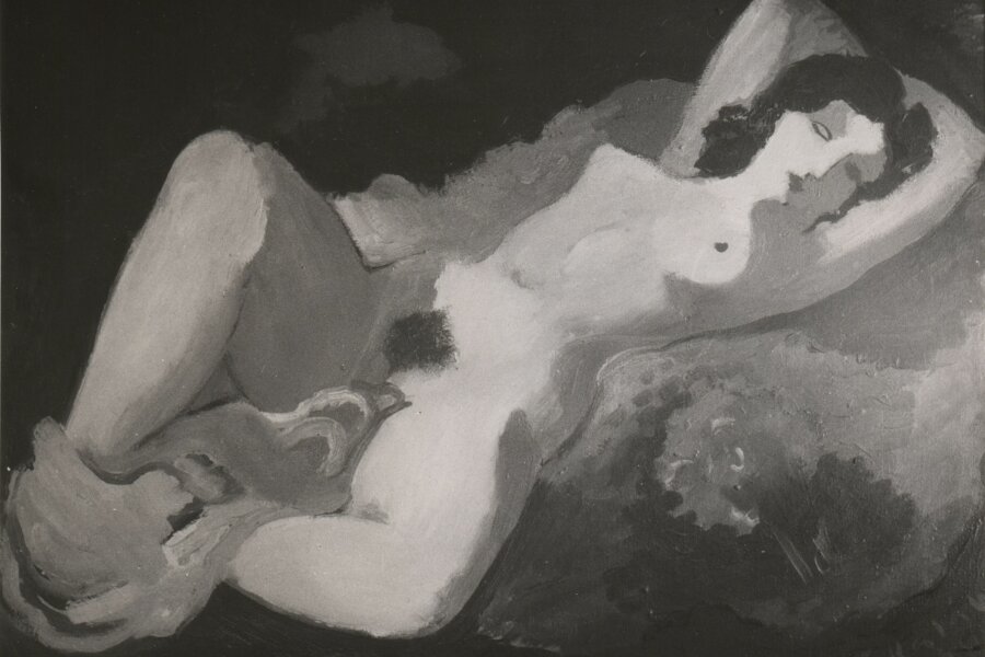 František Kaláb, Ležící akt, 1931, olej, 45 x 60 cm